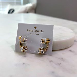 Kate Spade Gold Tone & Rhinestone Ball Earrings